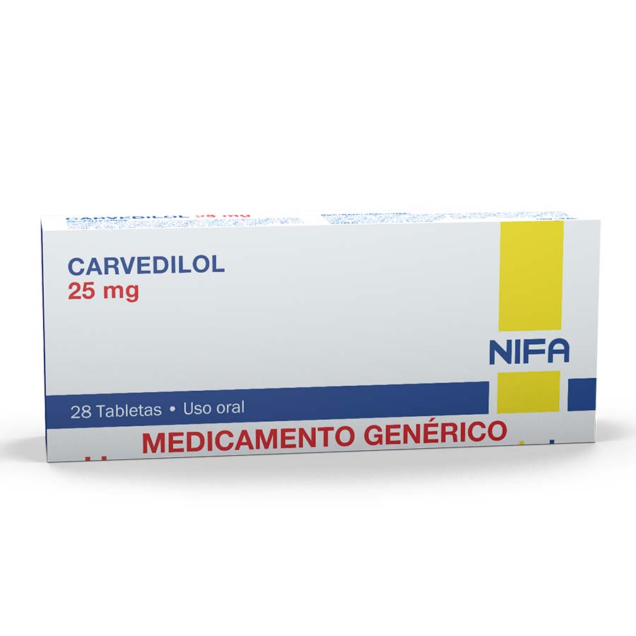 CARVEDILOL 25MG GARCOS - NIFA GENERICOS Tableta 428067