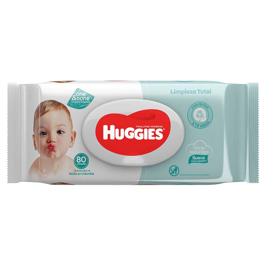  Toallita Húmeda HUGGIES One & Done Pepino & Té Verde 80 unidades428116