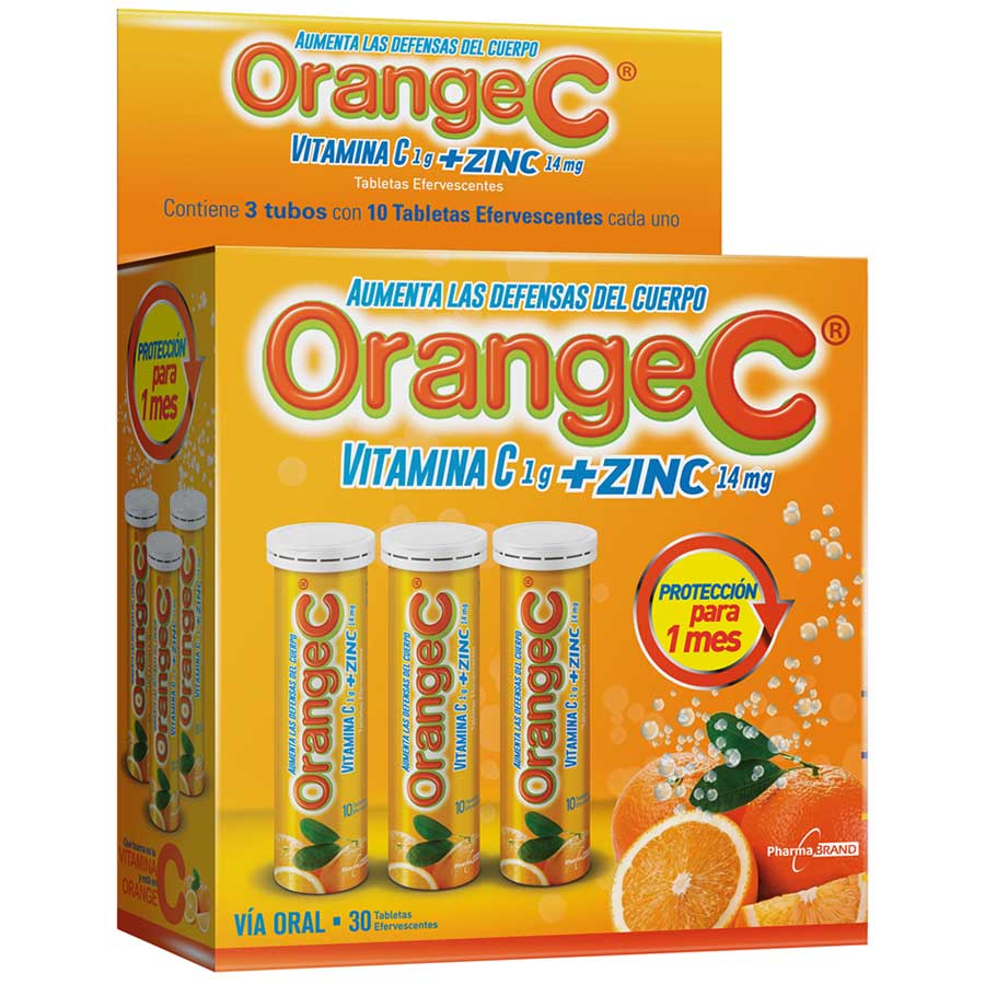  ORANGE C +zinc 1 gr Polvo Efervescente 3 tubos x 10 tabletas428521