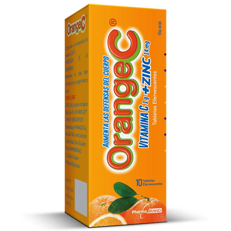  ORANGE C +zinc 1 gr Polvo Efervescente tubo x 10 tabletas428522