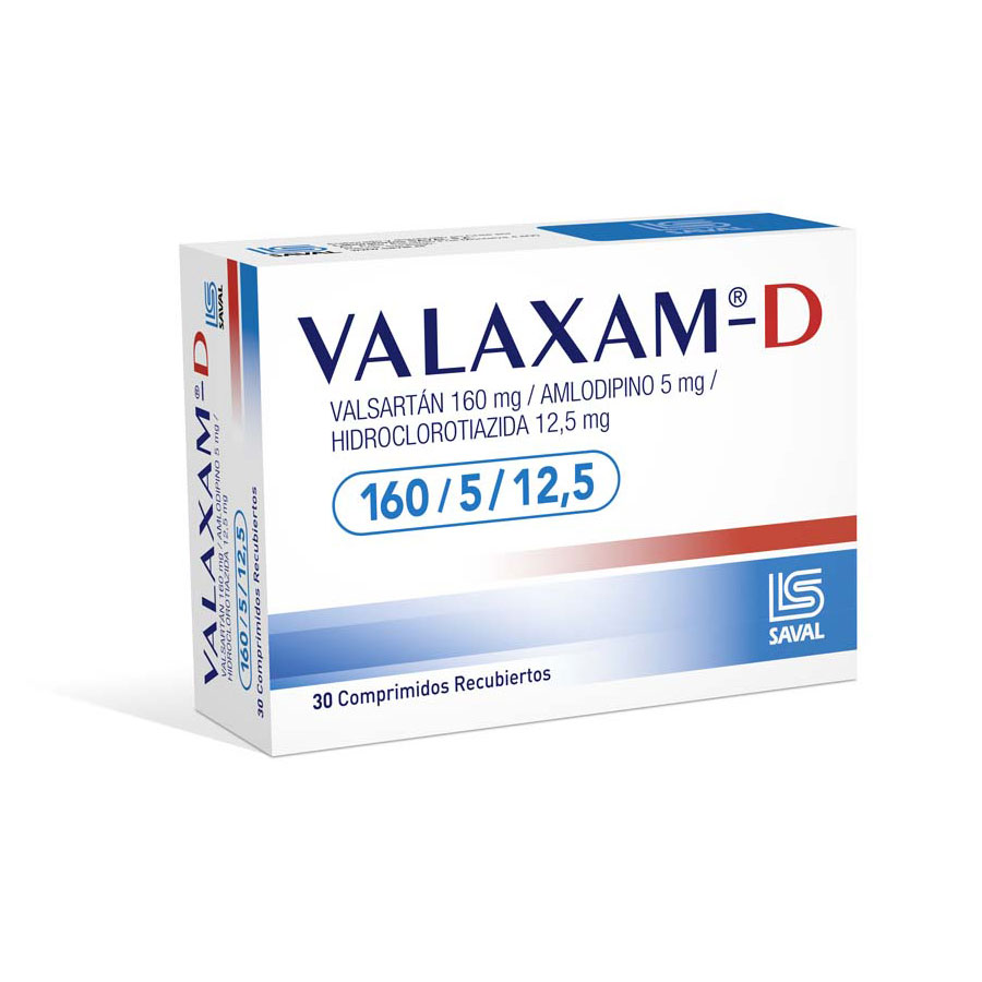 VALAXAM 160/5/12.5MG ECUAQUIMICA - SAVAL Comprimido Recubierto 428857