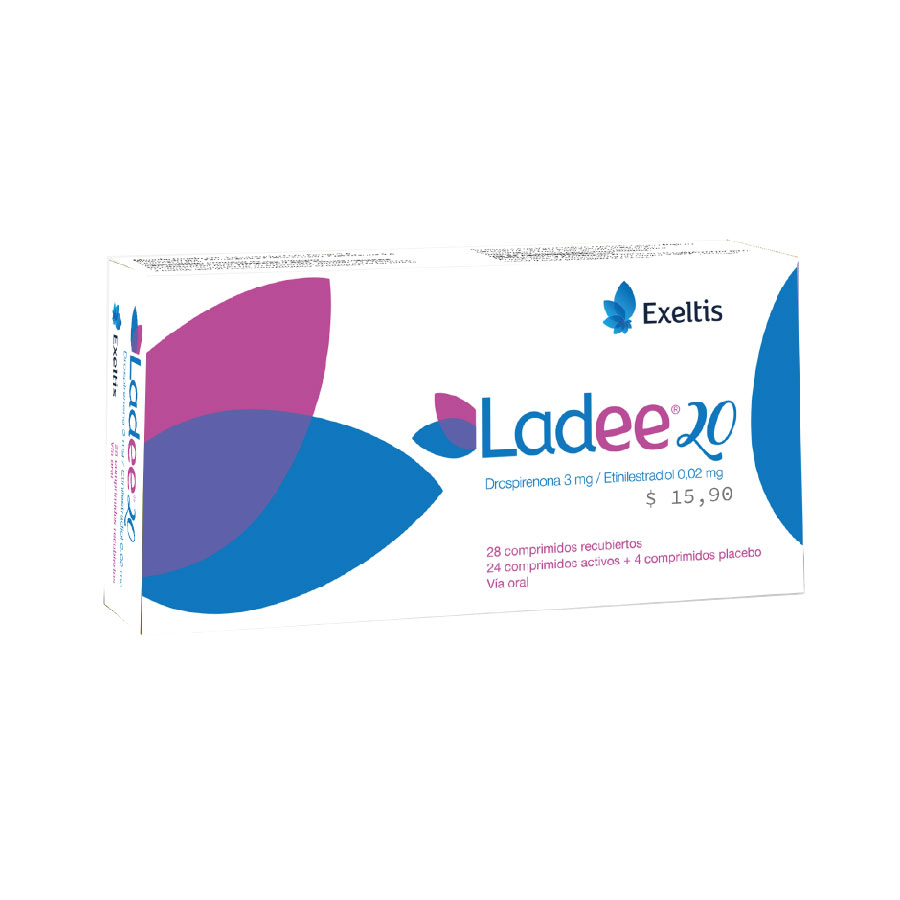 LADEE 20 3/0.02MG EXELTISFARMA Comprimido Recubierto Hormonal428909