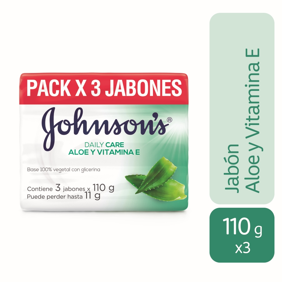  Jabón JOHNSON&JOHNSON Aloe Vera y Vitamina E 3 unidades428925