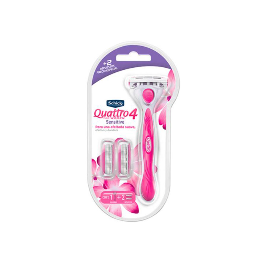  Afeitadora SCHICK Quattro Sensitive Woman + 2 repuestos 428939