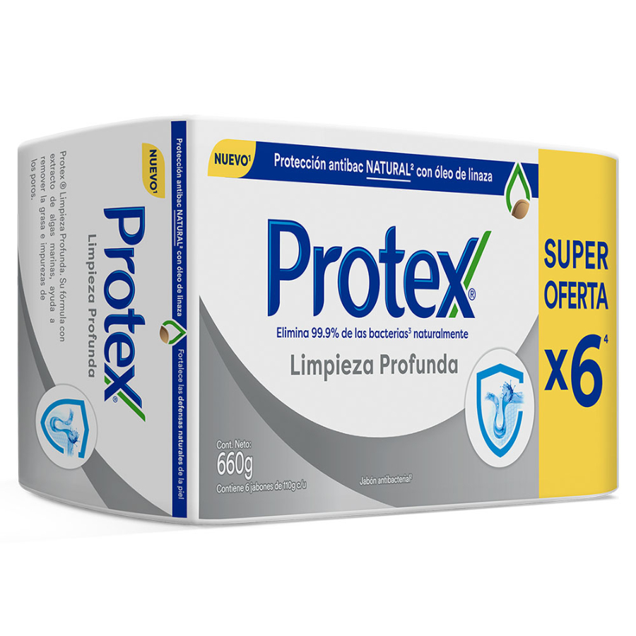  Jabón en Barra PROTEX Limpieza Profunda Antibacterial 110 g x 6 unidades428962