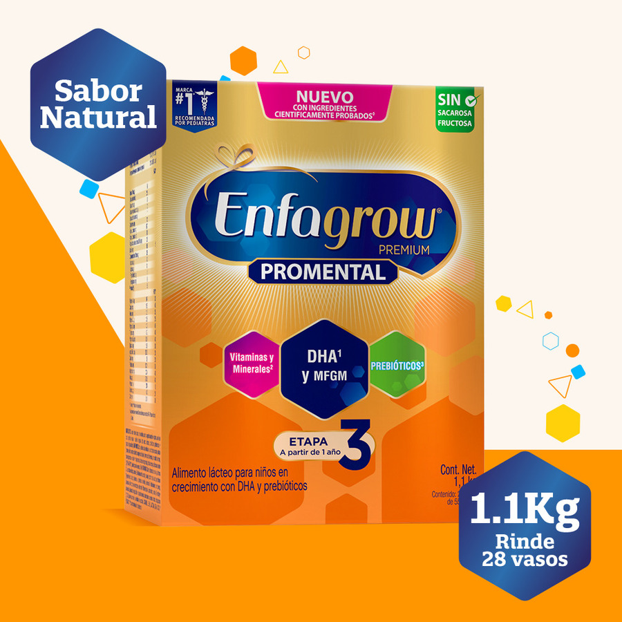 Formula de crecimiento enfagrow premium etapa 3- sabor natural caja de 1100g 453694