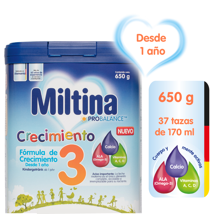 Fórmula infantil miltina 3 gold plus 650 gr 456435