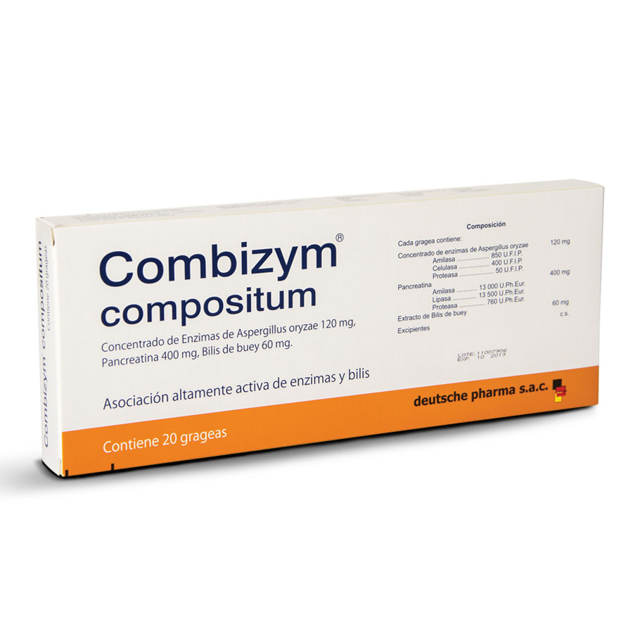 Combizym 400/120mg quifatex repr farma sankyo grageas compositum 456890