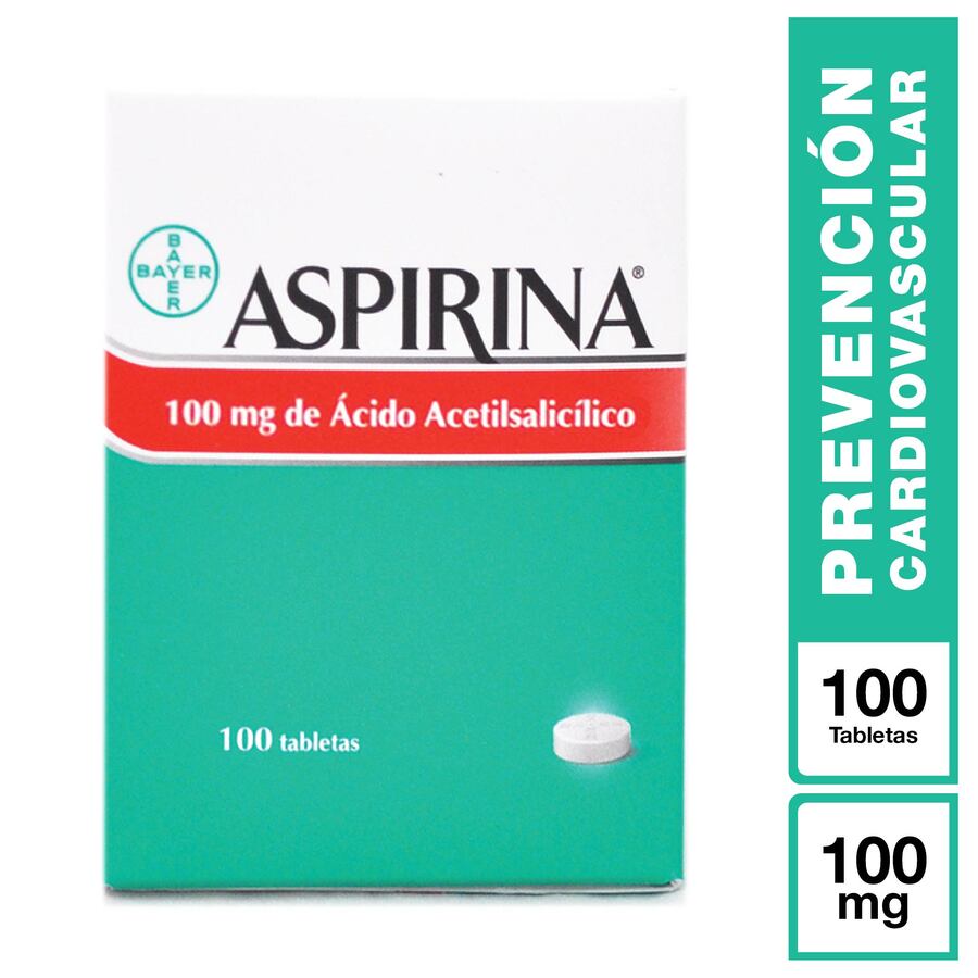 Aspirina 100 mg tabletas x 100 456940