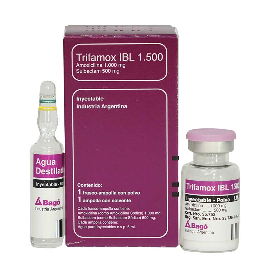 Trifamox 1000/500mg quifatex dist bago solución inyectable 457005