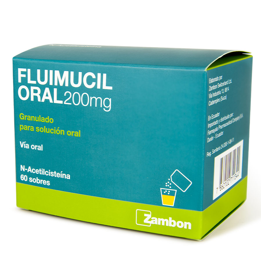 Fluimucil oral 200 mg en polvo x 60 457170