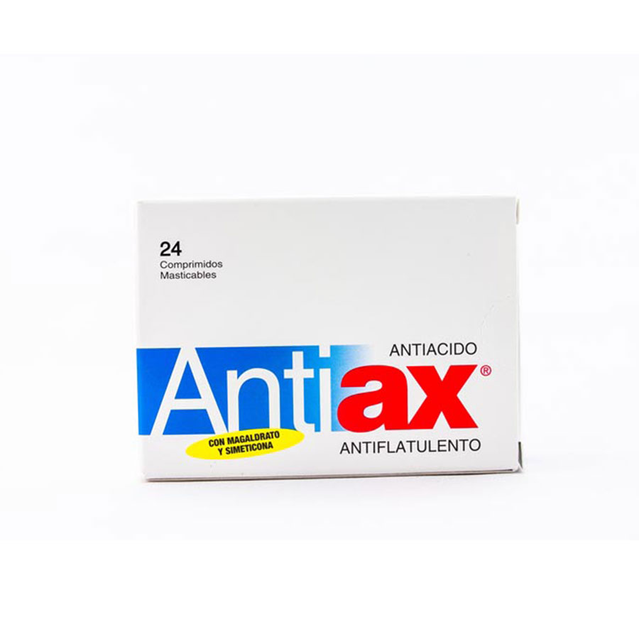 Antiácido antiax 480 mg x 100 mg tableta masticable x 24 457223