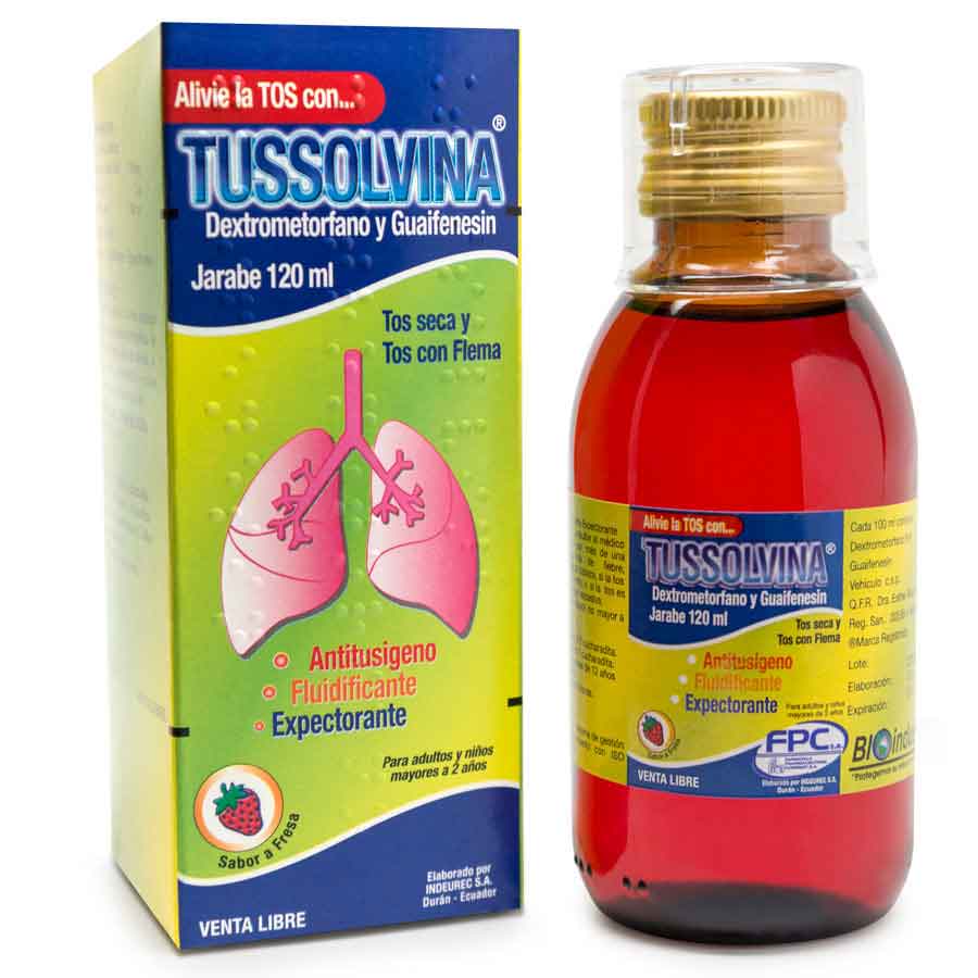 Tussolvina fresa 10 mg x 100 mg jarabe 120 ml 457680