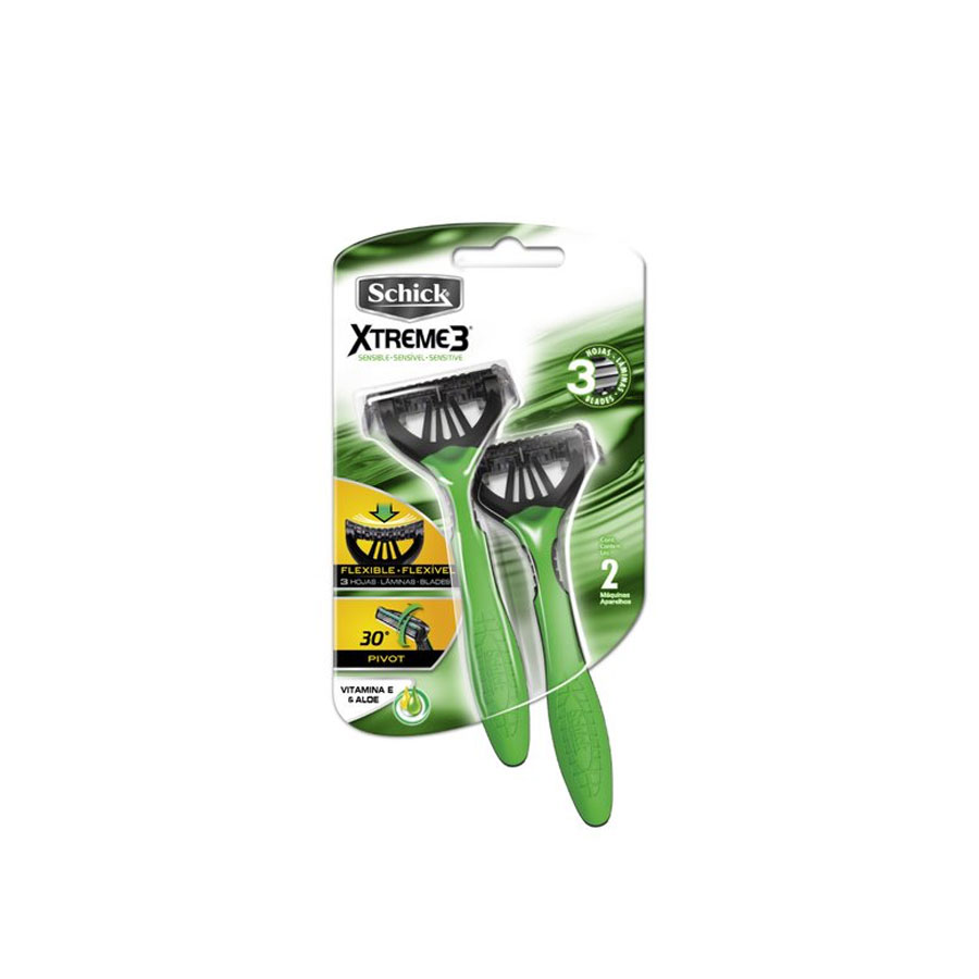 Afeitadora schick xtreme 3 sensible blister 2 unidades 457764