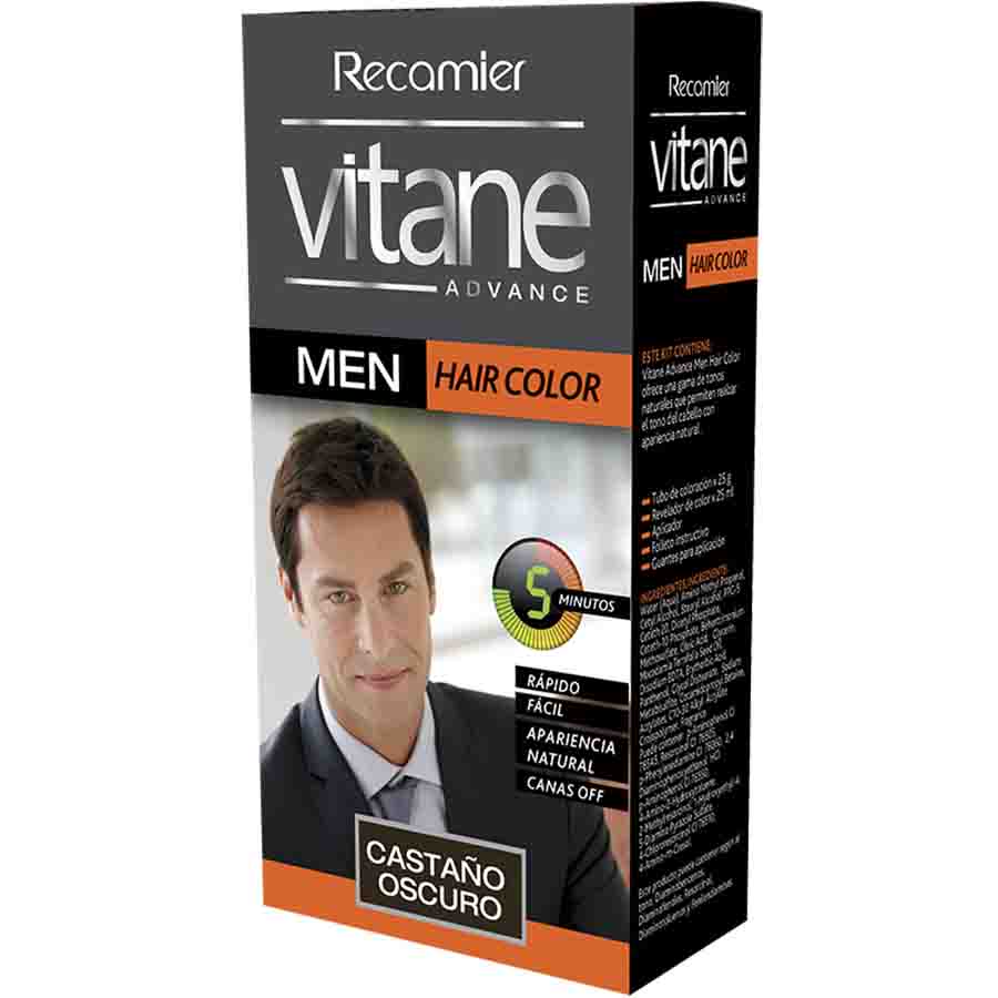 Tinte vitane men hair color castaño oscuro 50 g 457881