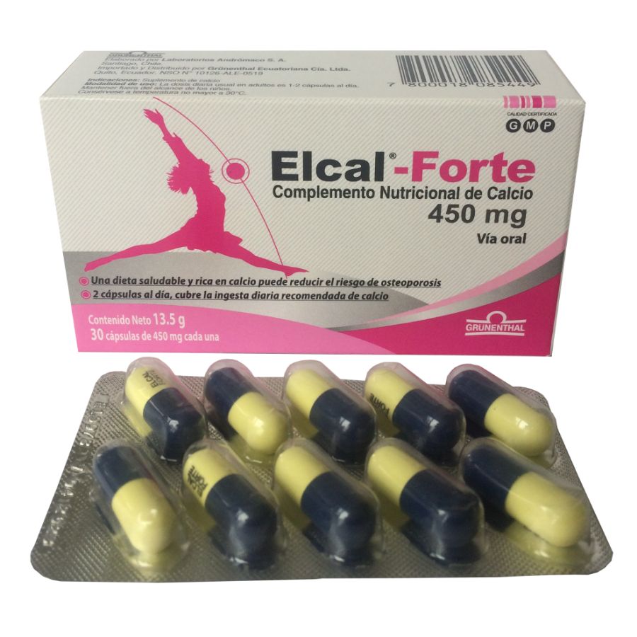 Elcal 450mg grunenthal cápsulas forte 458318