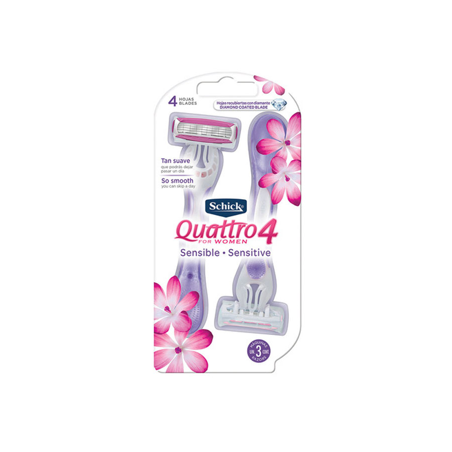 Afeitadora schick quattro titanium women 3 unidades 458630