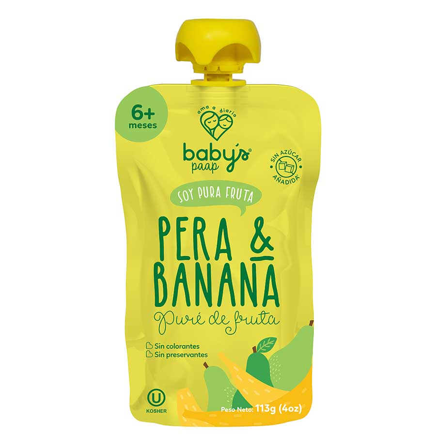 Puré de frutas babys band pack pera 113 g 458646