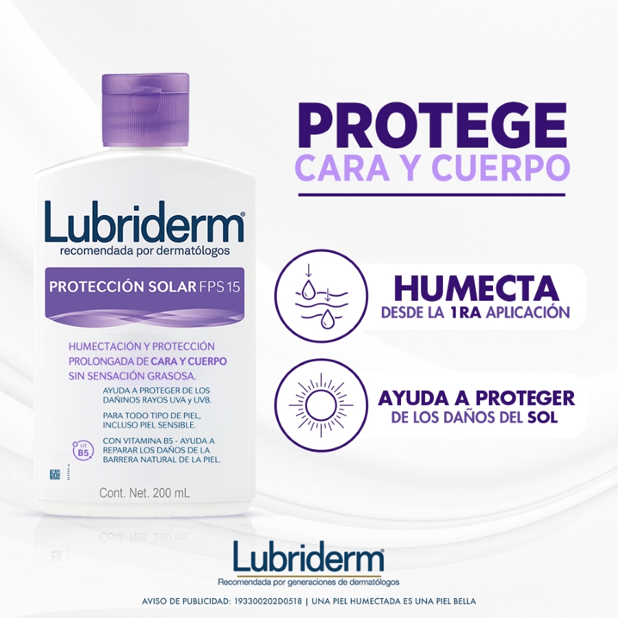 Crema humectante lubriderm crema corporal fps 15 200 ml 458671