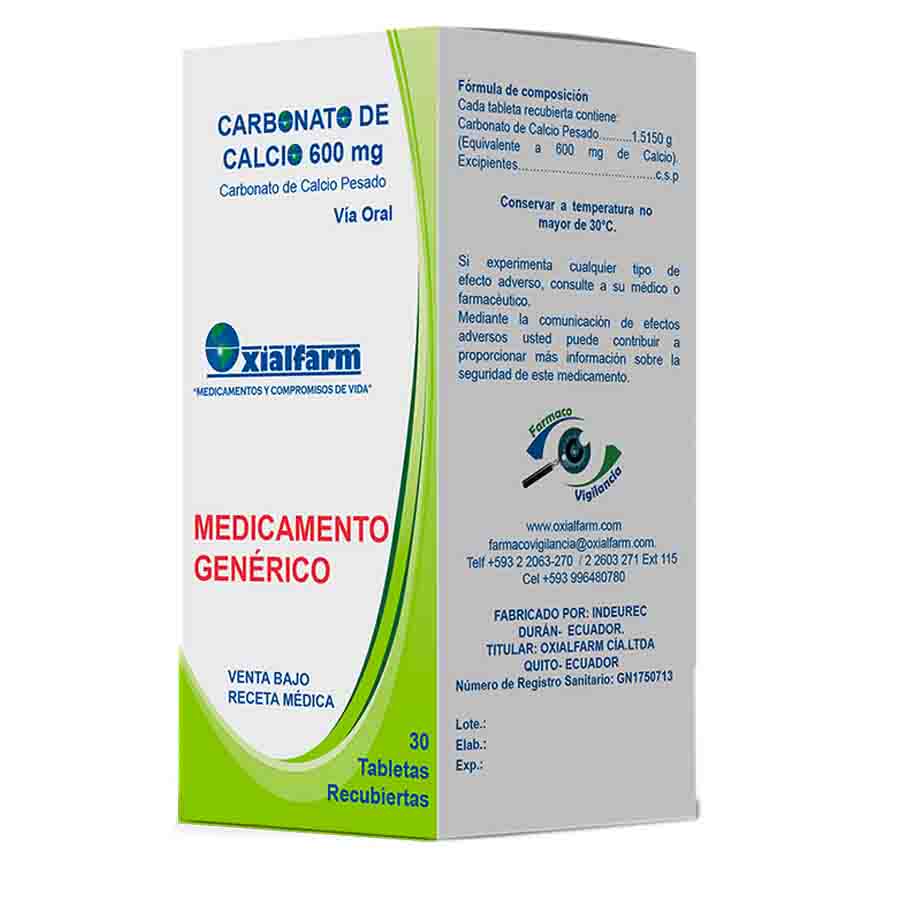 Carbonato calcio 600mg oxialfarm farma tableta 458678