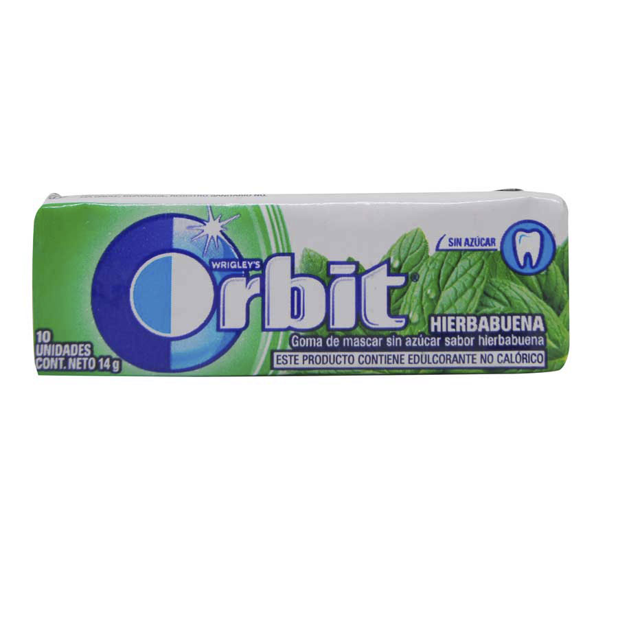 Chicle sin azúcar orbit hierbabuena 10 piezas 458937