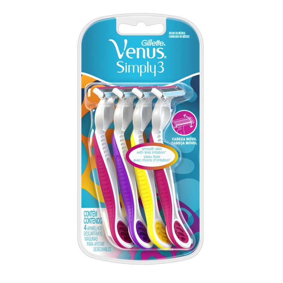 Afeitadora desechable gillette venus simply 4 unidades 459154