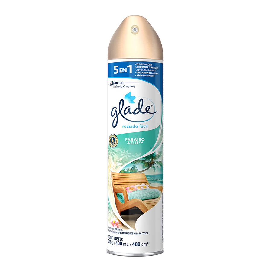 Ambientador glade aerosol paraíso azul 400 ml 459155