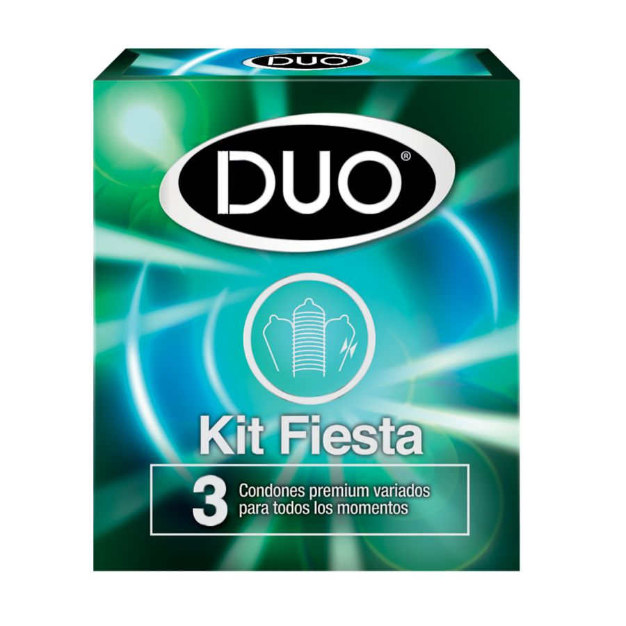 Preservativo duo kit fiesta 3 unidades 459225