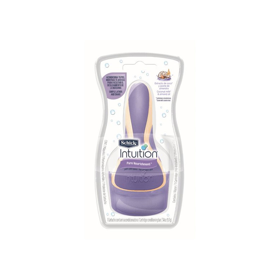 Máquina de afeitar schick intuition sensitive extracto de coco y aceite de almendra 459365