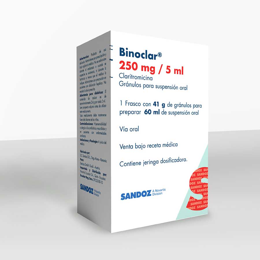 Binoclar 250mg/5ml alianza sandoz suspensión 459501