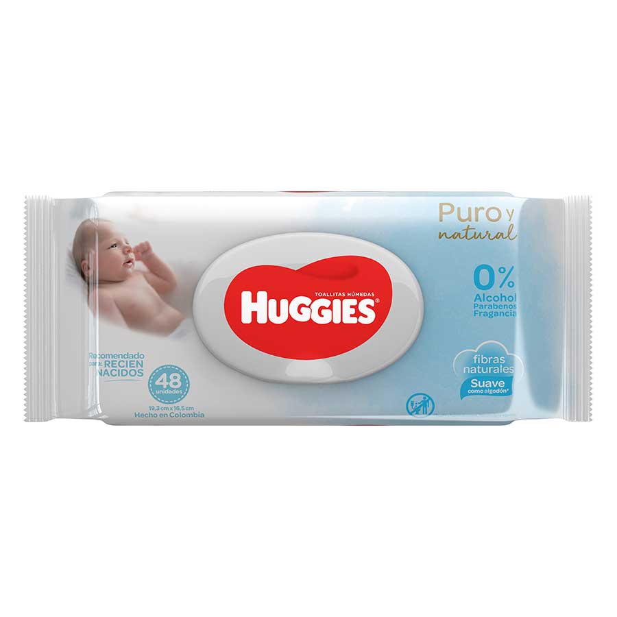 Toallita húmeda huggies recién nacido flip top 48 unidades 459549