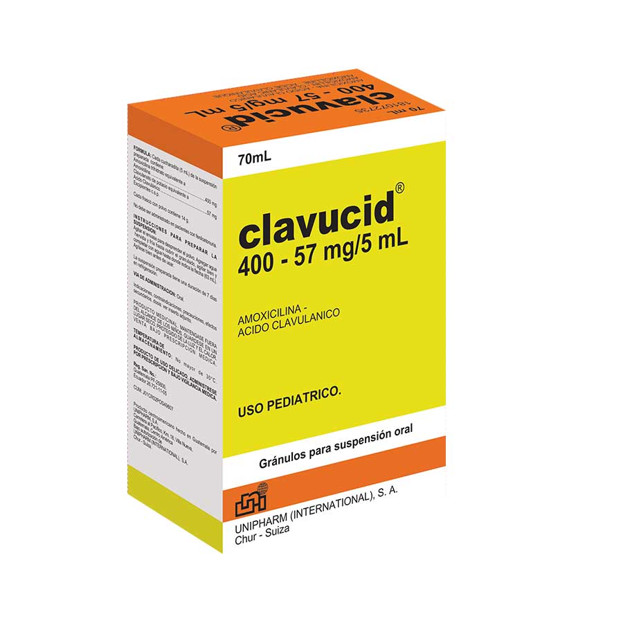 Clavucid 400/57mg leterago - unipharm suspensión 460021