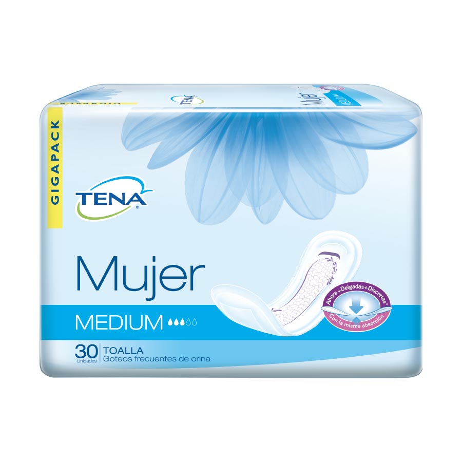 Toalla sanitaria tena discreet medium estándar 30 unidades 460598