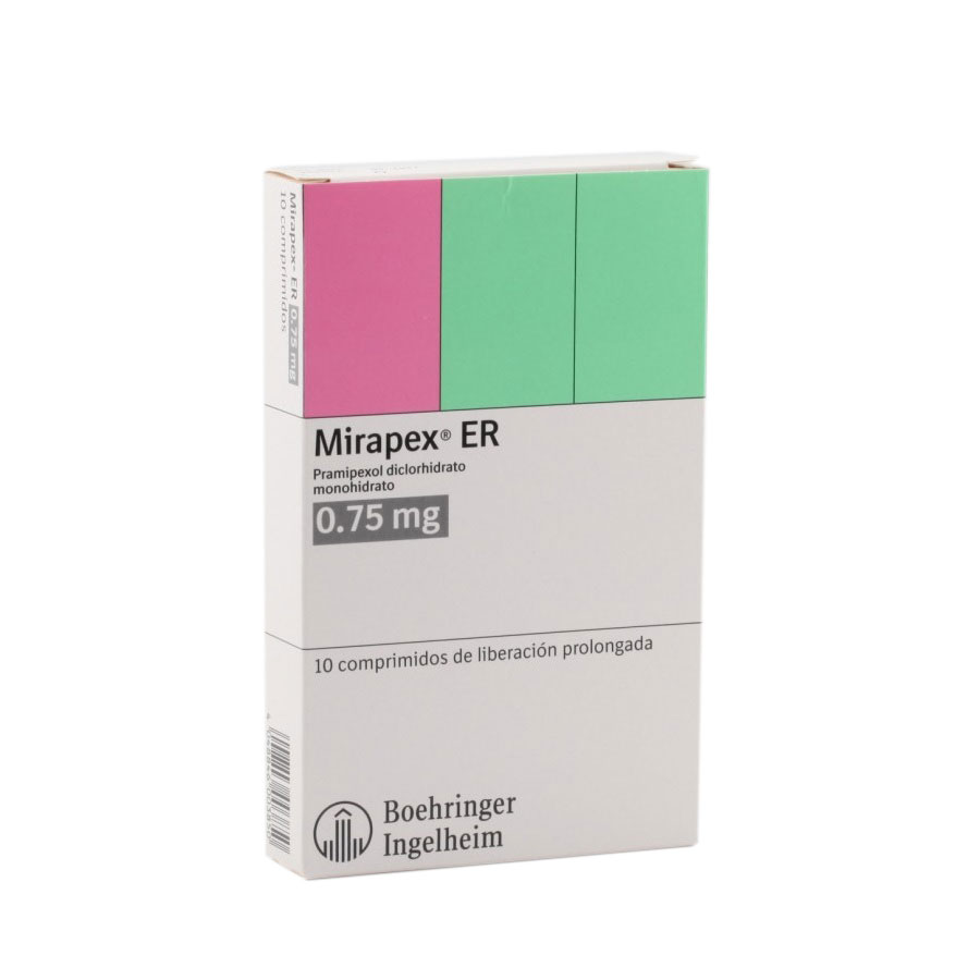 Mirapex 0.75mg boehringer ingelheim - farma comprimidos er 460630