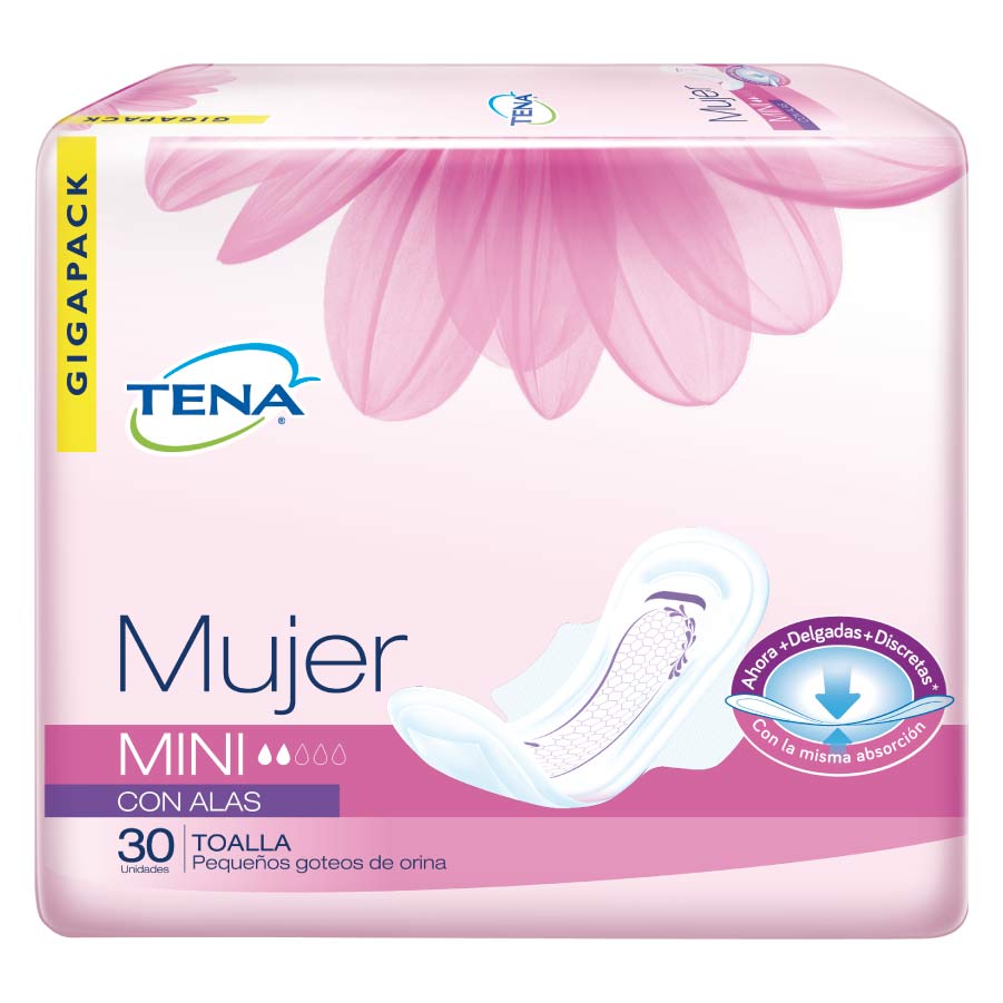 Toalla sanitaria tena discreet mini estándar 30 unidades 460726