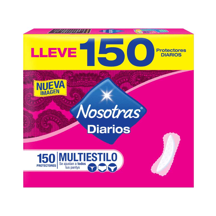 Protectores diarios nosotras multiestilo x 150 unds 460913