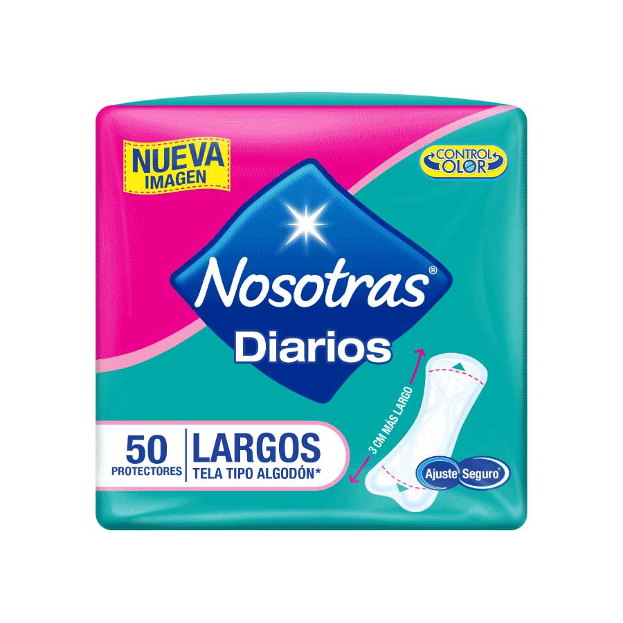 Protectores diarios nosotras largos control olor x 50 unds 460952