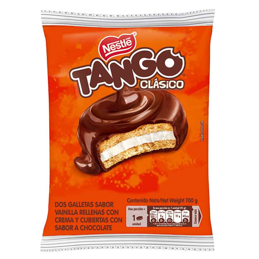 Galleta dulce tango clásico blanco chocolate 700 g 461276