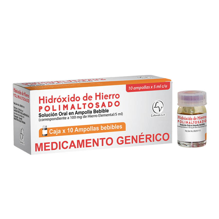 Hidroxido hierro 100mg/5ml labovida ampolla bebible 461321