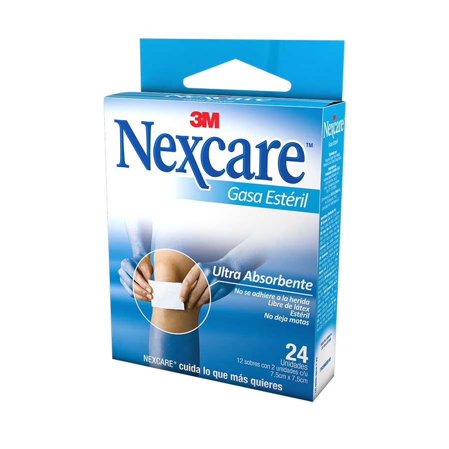 Gasa nexcare 7.5cm x 7.5cm x 24 unidades 461688