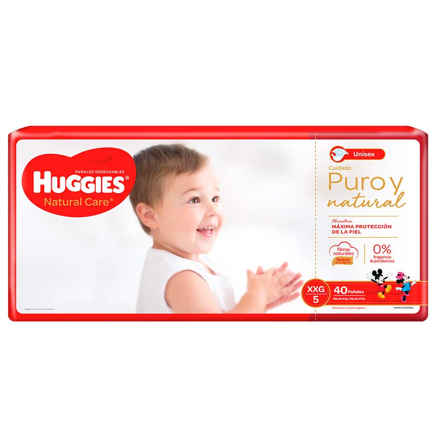 Pañal huggies natural care xx-large 40 unidades 461695