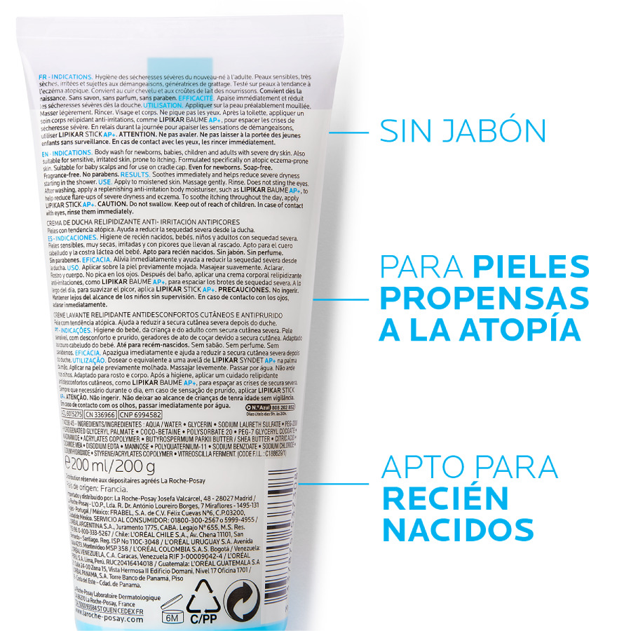 La roche-posay lipikar syndet ap+ gel 200 ml 462348