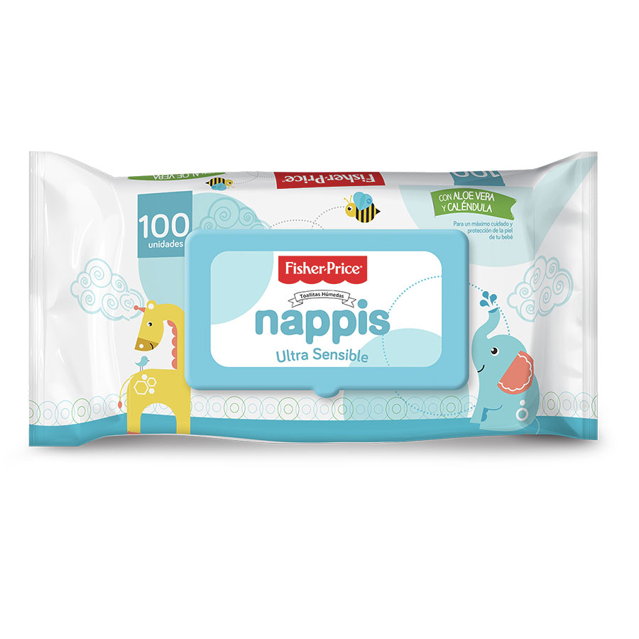 Toallita húmeda nappis ultra sensible 100 unidades 462380