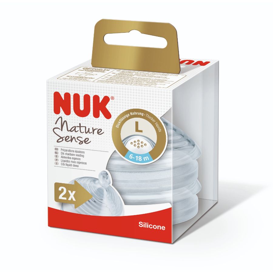 Chupón nuk de silicón natural sense large 2 unidades 462495