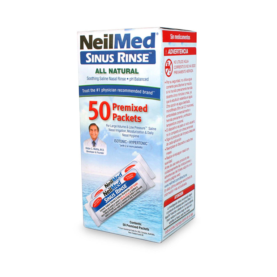 Solución salina neilmed sinus rinse en polvo 50 sobres 463262