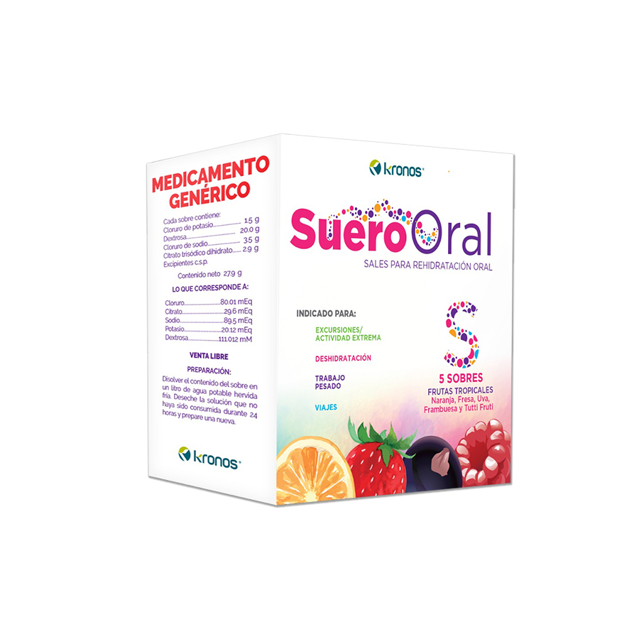 Suero oral sales rehidratacion sabor frutas tropicales sobres x 5 463360