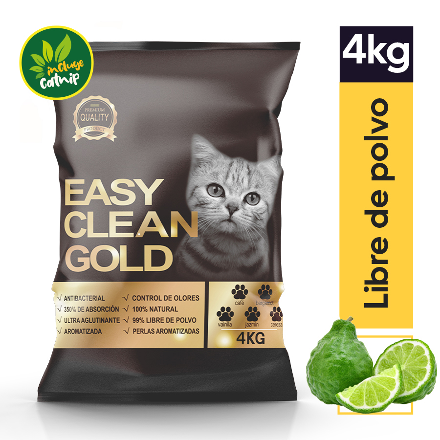 Arena para gato easy clean gold bergamota<br />  4 kg 463571