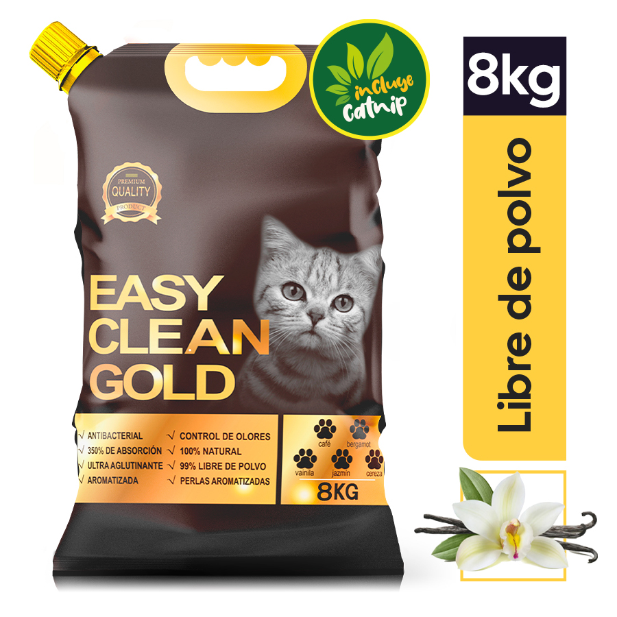 Arena para gato easy clean gold vainilla 8 kg 463572