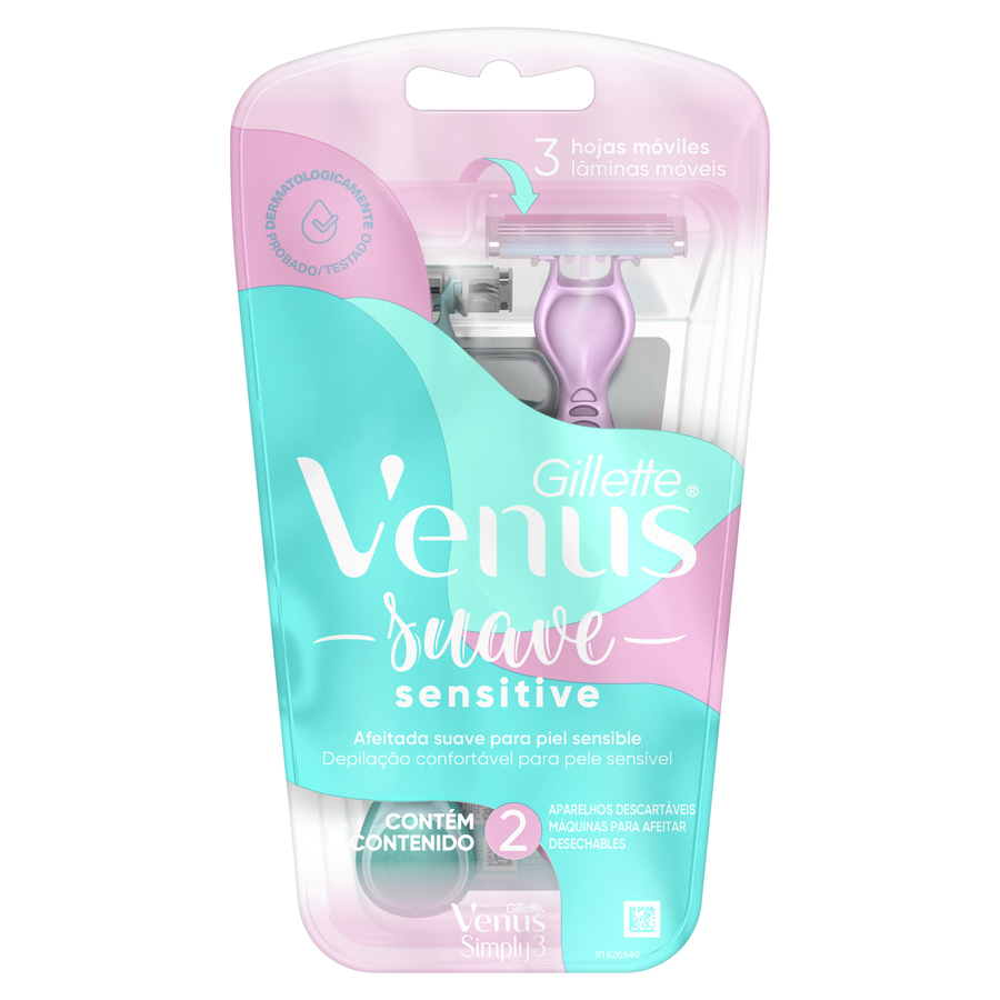 Afeitadora gillette venus sensitive x 2 463588