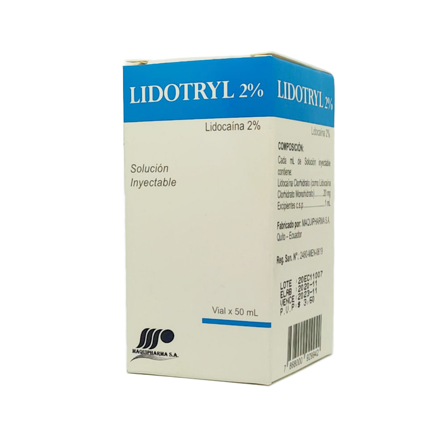 Lidotryl 20mg gematriaecuador solución inyectable 463658